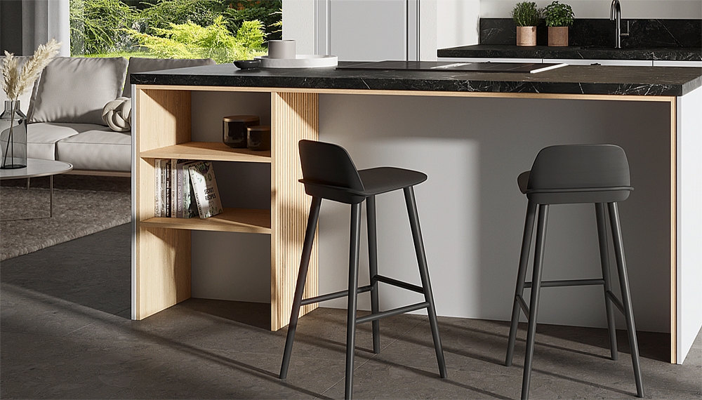 Nieuwe keukentrends 2022 - Dark Split Oak en Just Grey - dubbele_randen