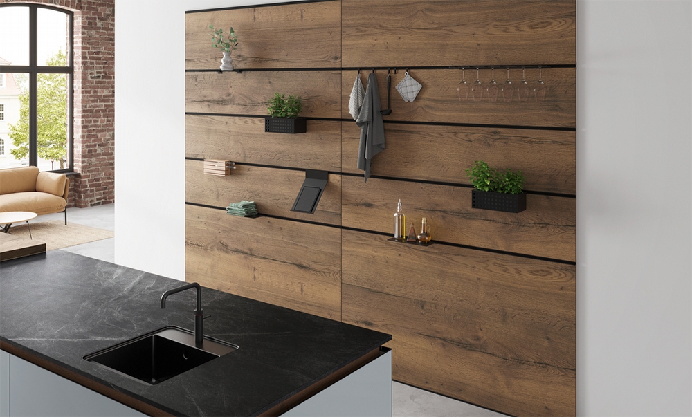 Nieuwe keukentrends 2022 - Dark Split Oak en Just Grey - wall-solutions